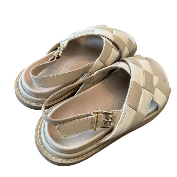 Alohas Marshmallow Scacchi Stone Beige Ivory Sandals - Picture 2 of 10